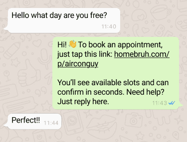 Good demo - instant booking confirmation